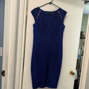 Enfocus Studio Royal Blue Lace Mini Dress